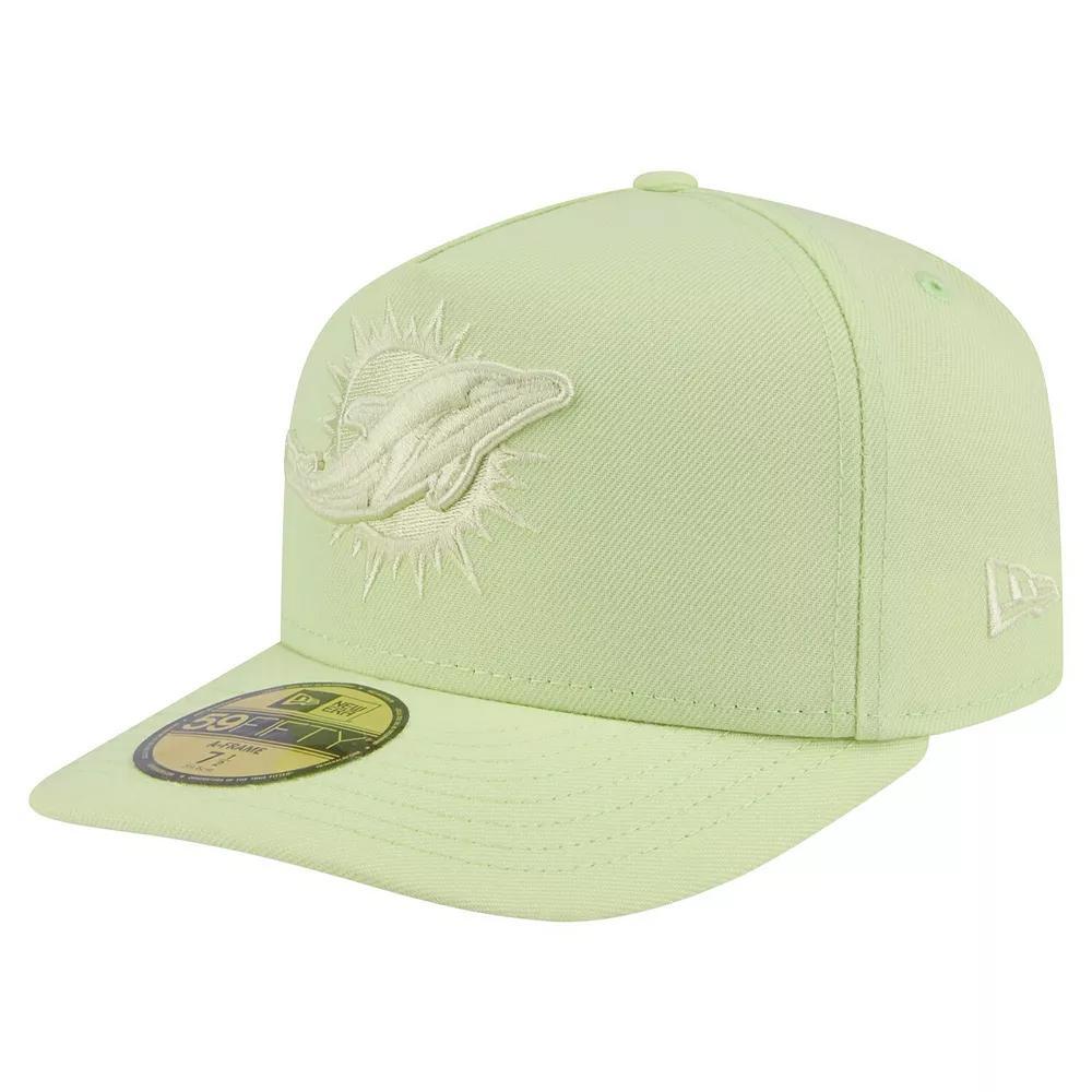 Men's New Era Light Green Miami Dolphins Color Pack A-Frame 59FIFTY Fitted Hat, Size: 7 1/4, Lt Gre Product Image