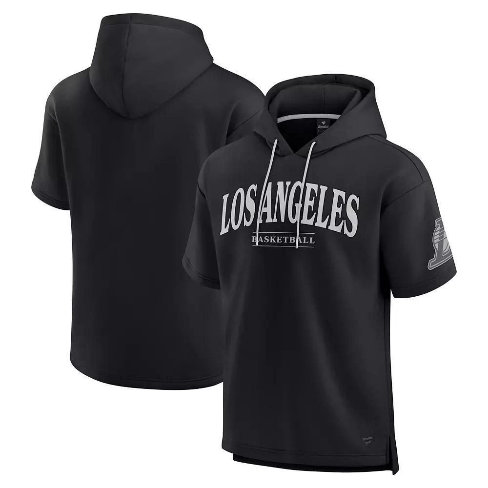 Men's Fanatics  Black Los Angeles Lakers Elements Ready Short Sleeve Pullover Hoodie, Size: Medium Product Image