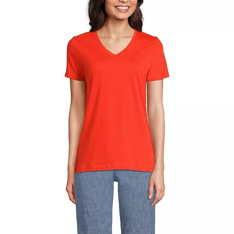 Women's Lands' End Relaxed-Fit Supima Cotton V-Neck Tee, Size: Small, Soft  Blue Product Image