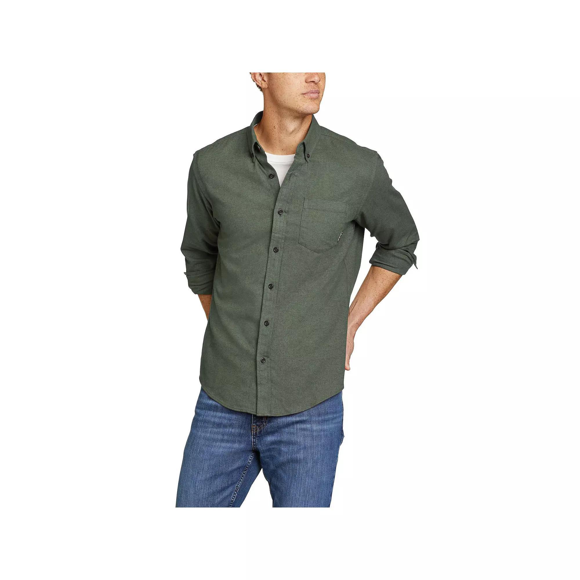 Men's Eddie Bauer Field Flannel Button-Down Shirt, Size: Medium, Loden Product Image