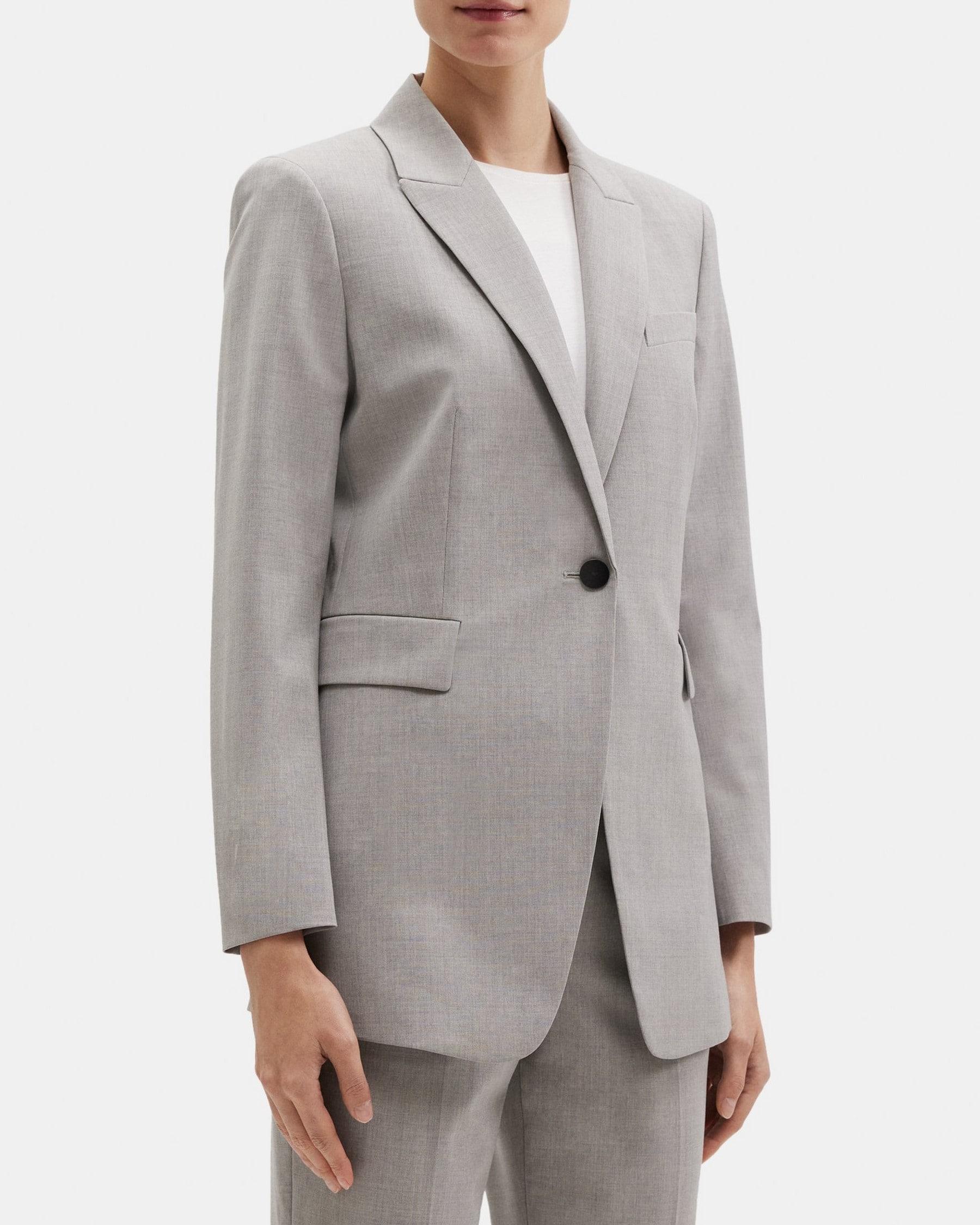 Fitted Blazer in Stretch Wool Mélange Product Image