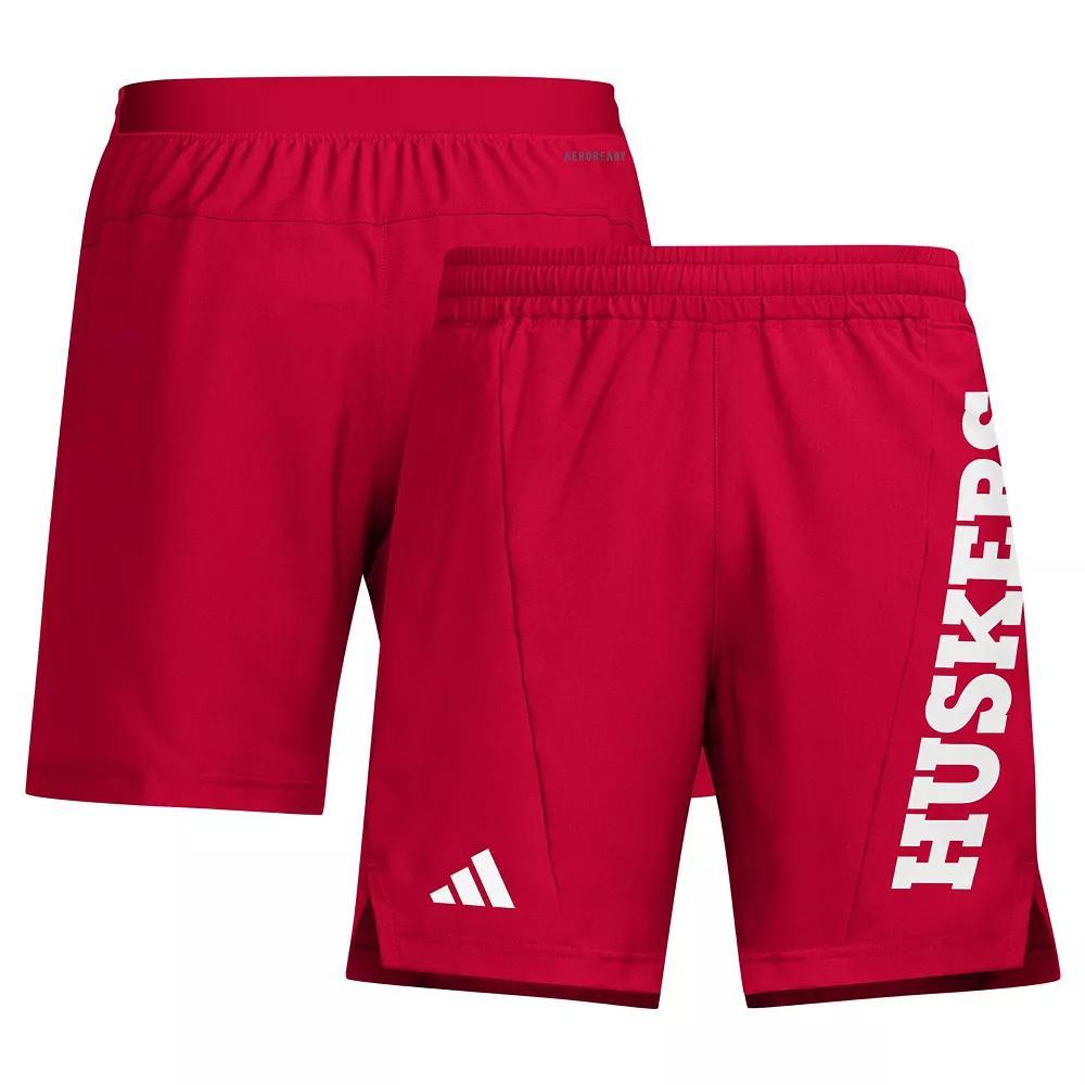 Men's adidas Scarlet Nebraska Huskers Designed for Training AEROREADY Shorts, Size: 2XL, Red Product Image