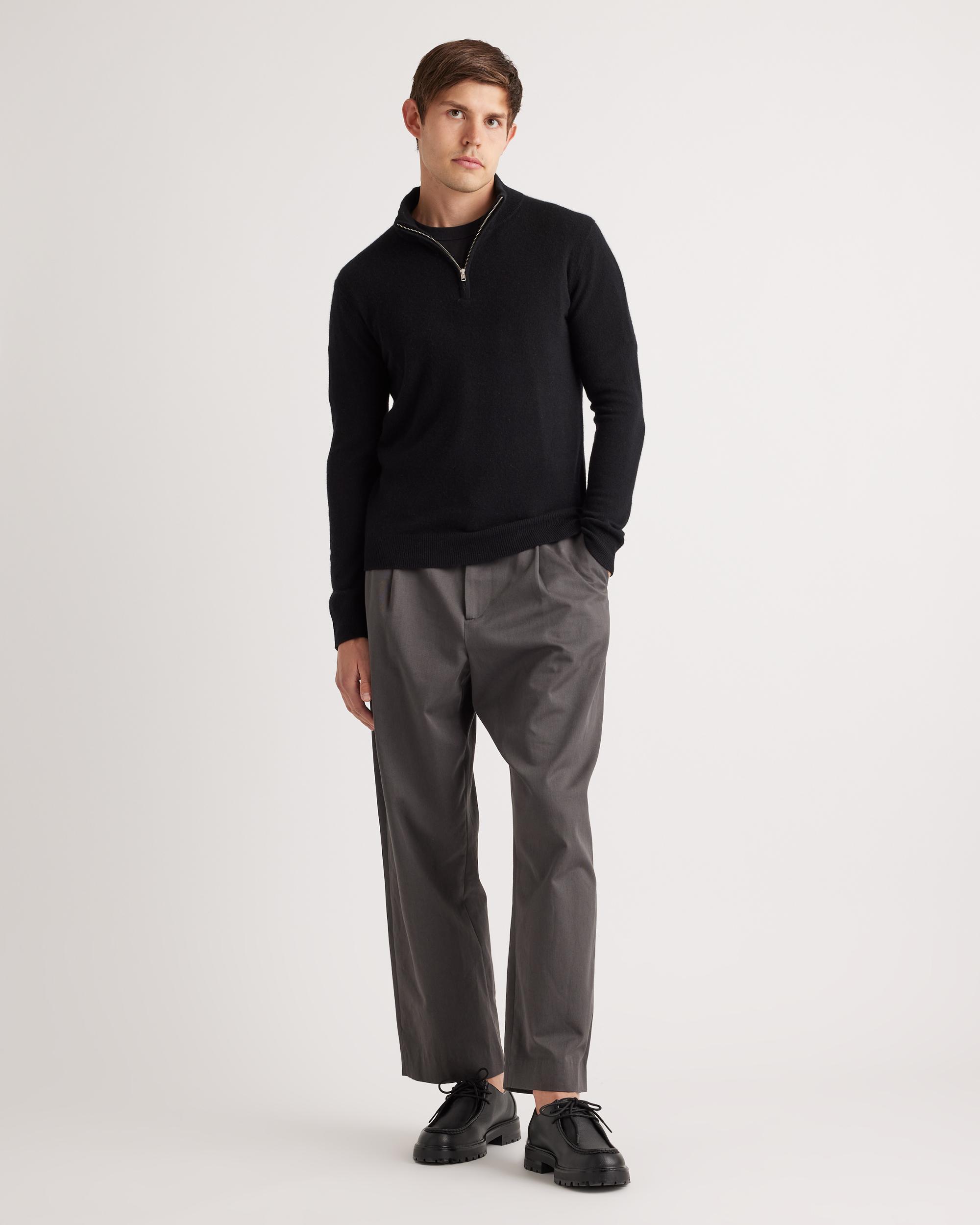 Quince | Men's Mongolian Cashmere Quarter Zip Sweater Product Image