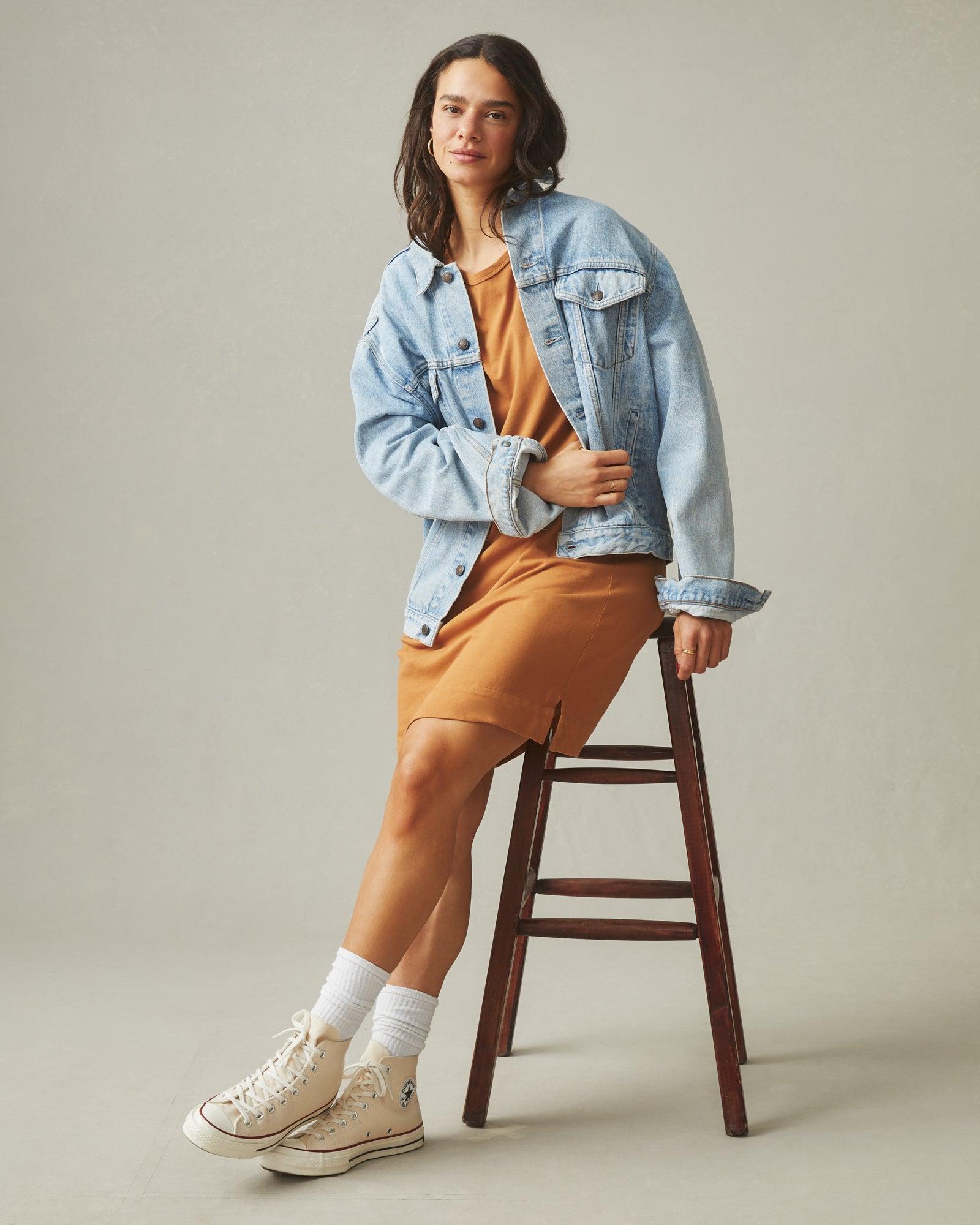 Women's T-Shirt Dress - Cashew Product Image