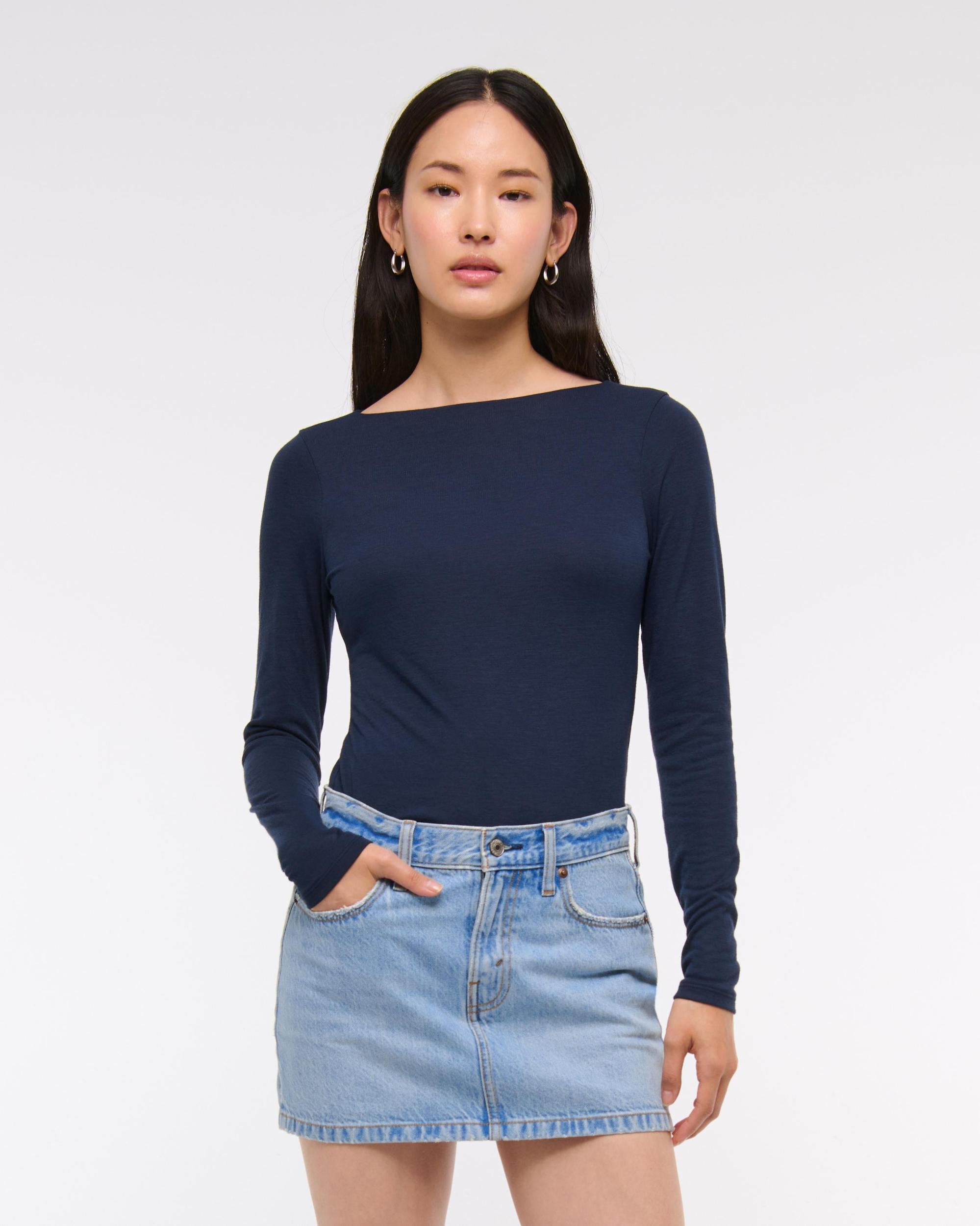 Denim Studded Mini Skirt Product Image
