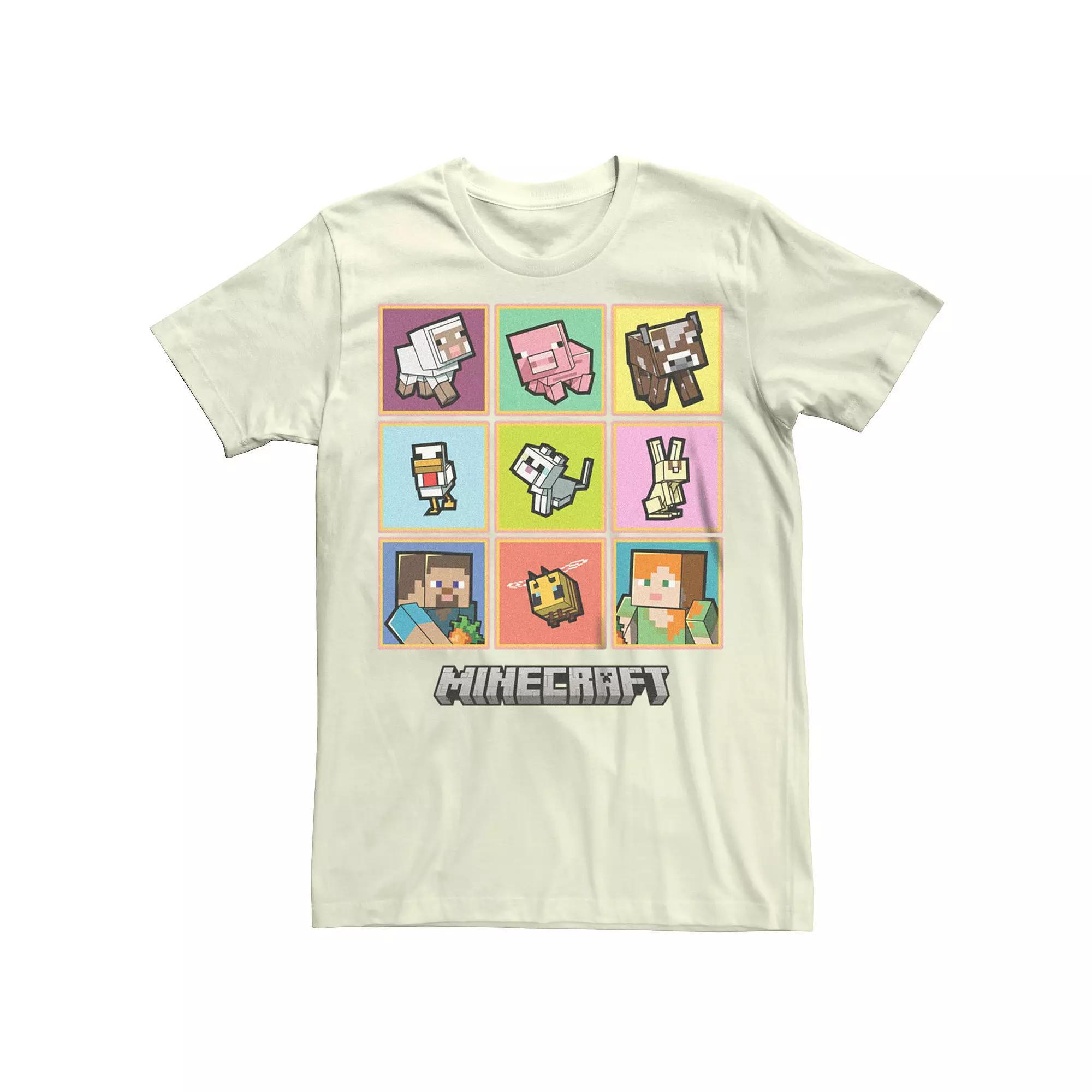 Men's Minecraft Pets Boxes Graphic Tee, Size: Medium, Natural Product Image