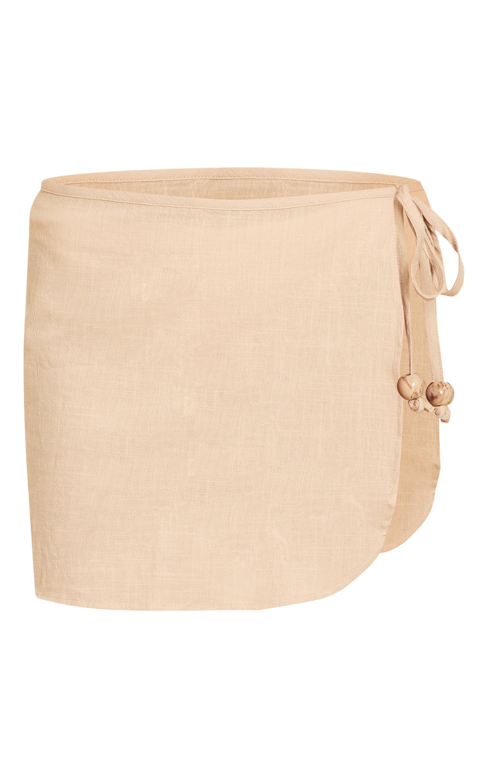 Cream Linen Look Bead Trim Sarong Product Image