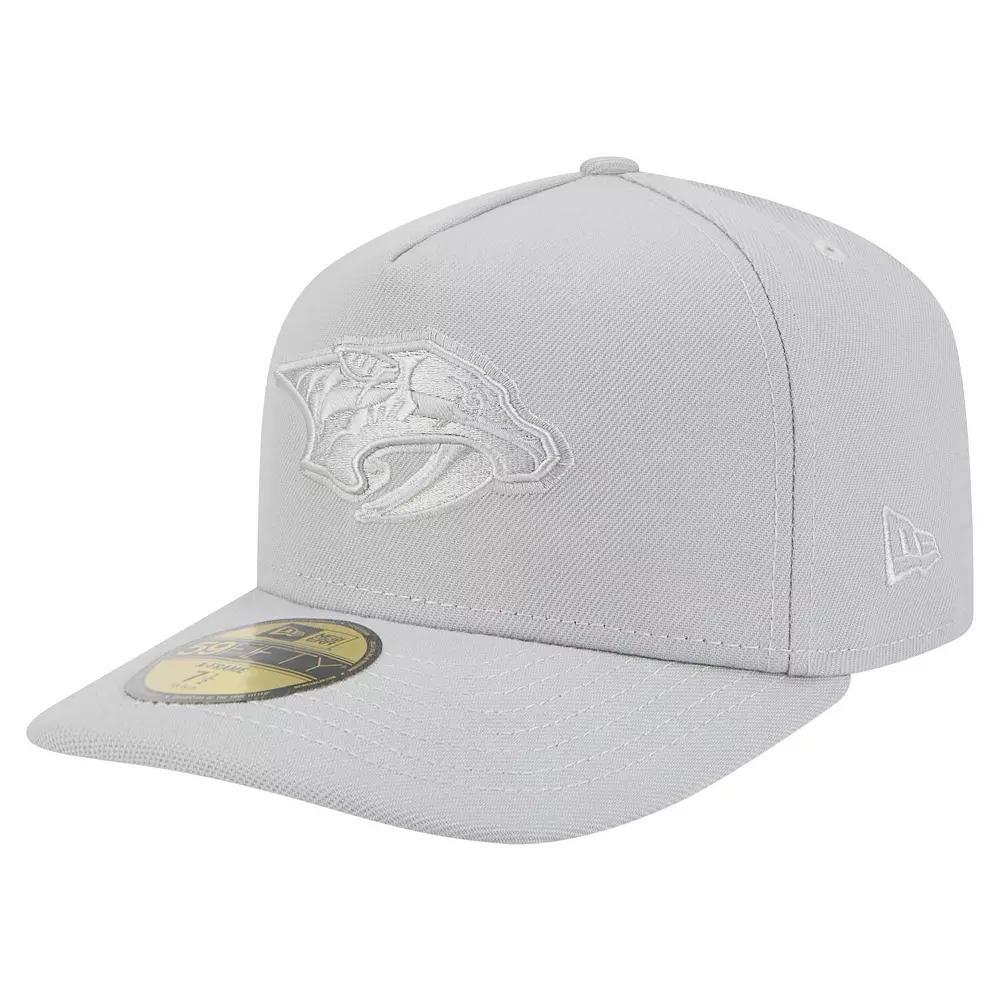 Men's New Era Gray Nashville Predators Color Pack A-Frame 59FIFTY Fitted Hat, Size: 7, Pdt Grey Product Image