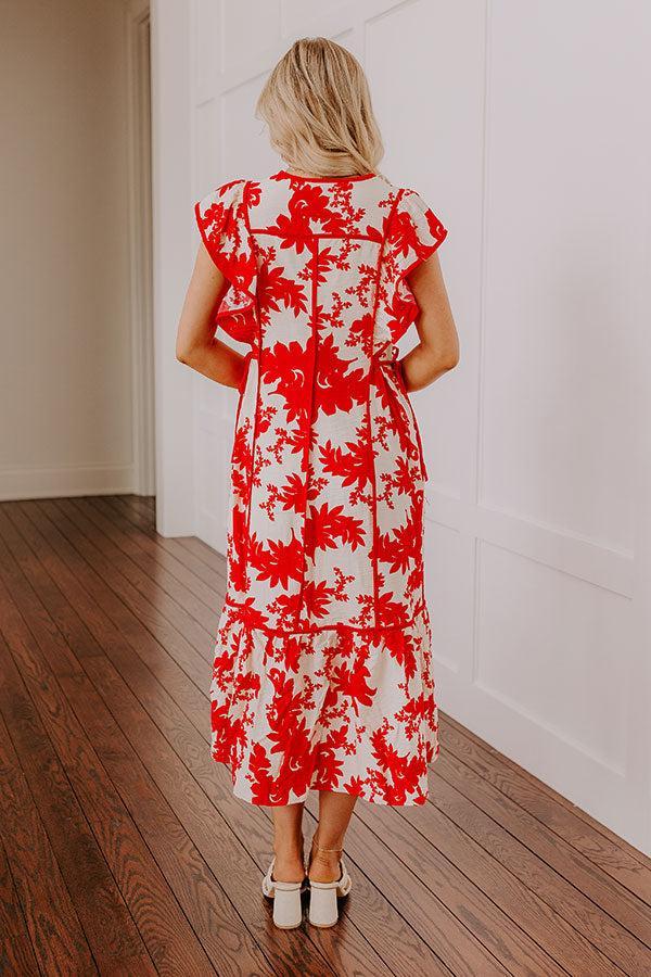 Honey And Hibiscus Floral Midi Dress Product Image