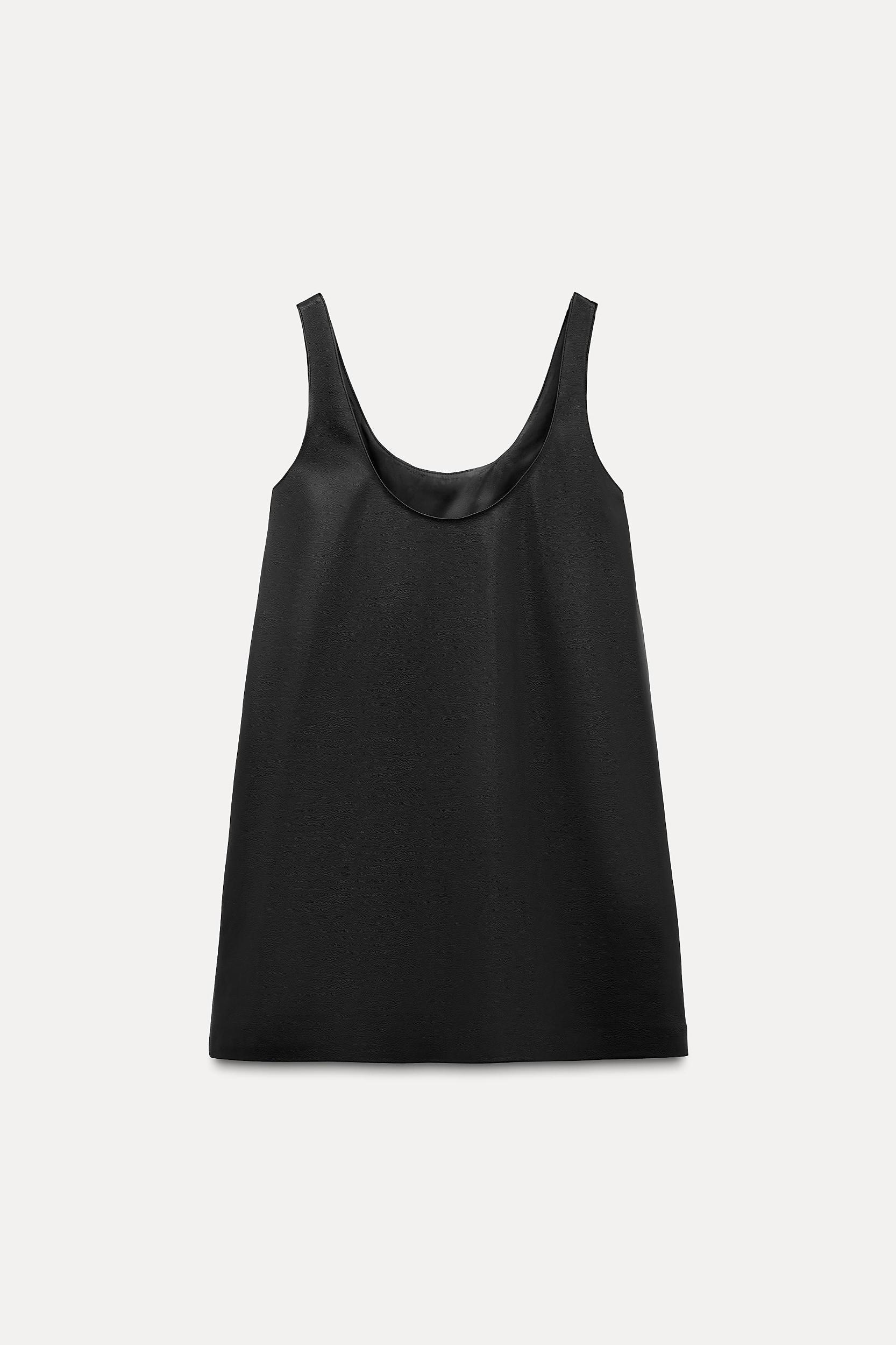 FAUX LEATHER BEADED DRESS ZW COLLECTION Product Image