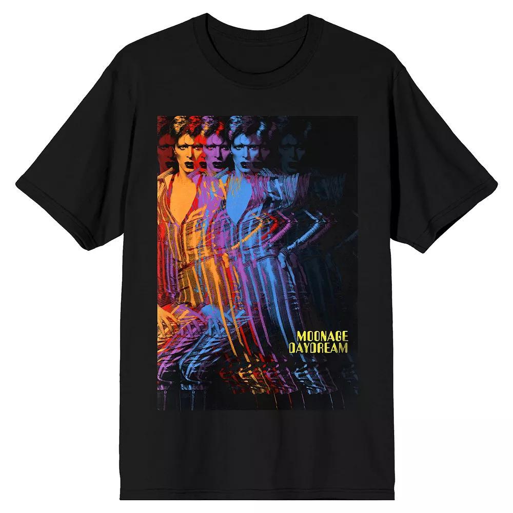 Men's David Bowie Multi-Colored Graphic Tee, Size: Small, Black Product Image