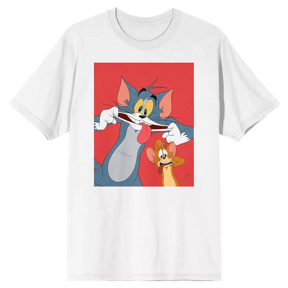Men's Tom & Jerry Classic Duo Graphic Tee, Size: Medium, White Product Image