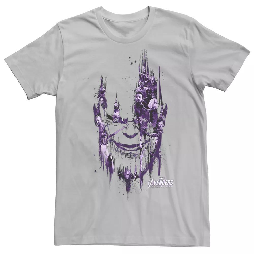 Men's Avengers Infinity War Thanos Face Splatter Tee, Size: XXL, Silver Product Image