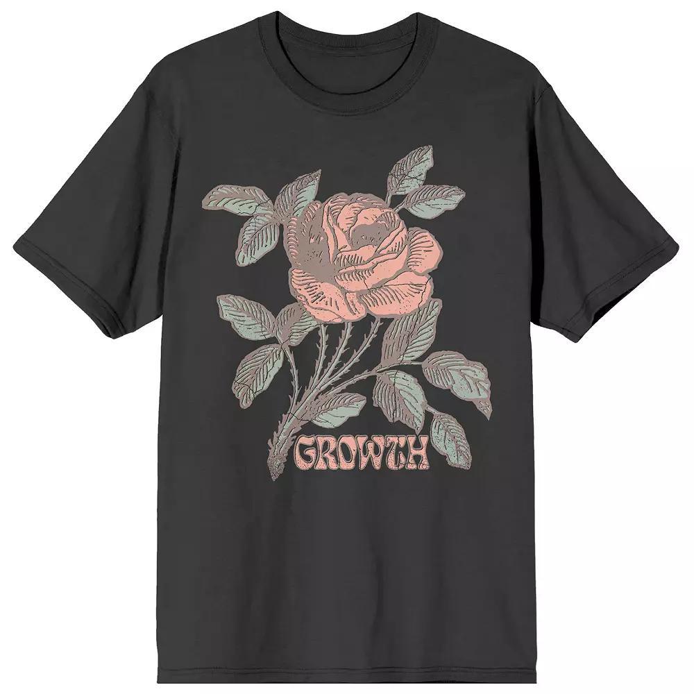 Men's Vintage Rose Positive Graphic Tee, Size: XL, Gray Product Image