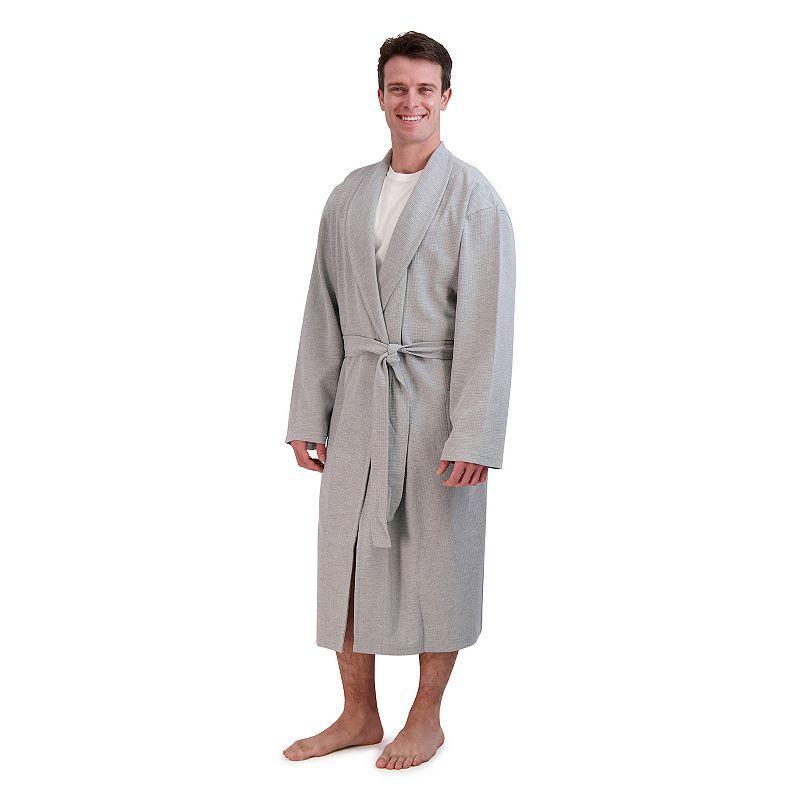 Big & Tall Hanes® Cotton Waffle Robe, Men's, Size: LT/XLT, Grey Gray Product Image