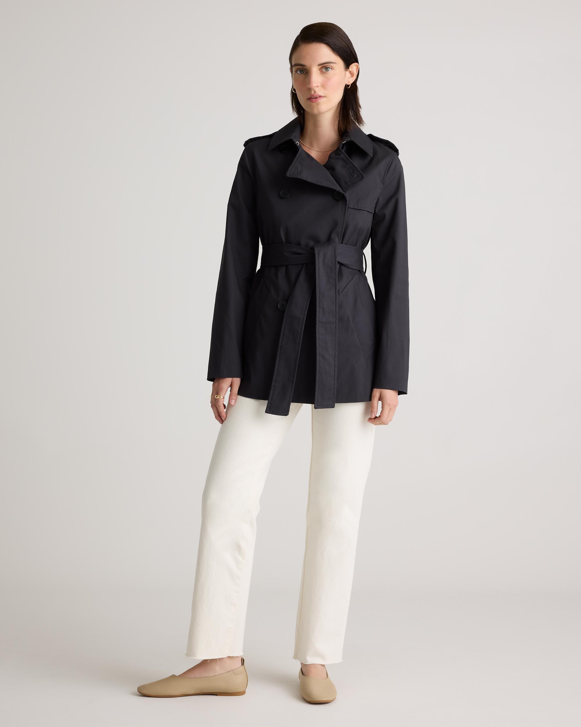 Quince | Women's Comfort Stretch Short Trench Coat Size XL, Organic Cotton Product Image