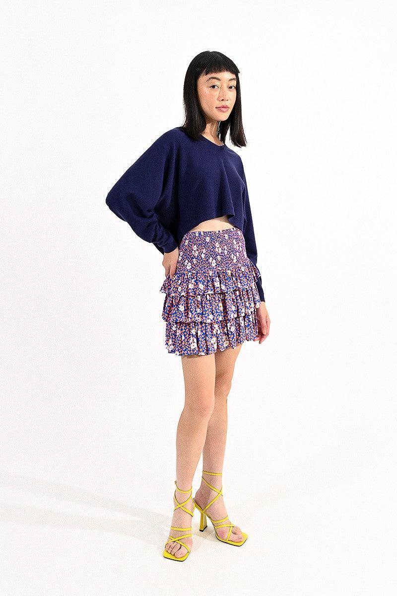 High-Waisted Floral Ruffled Skirt Product Image