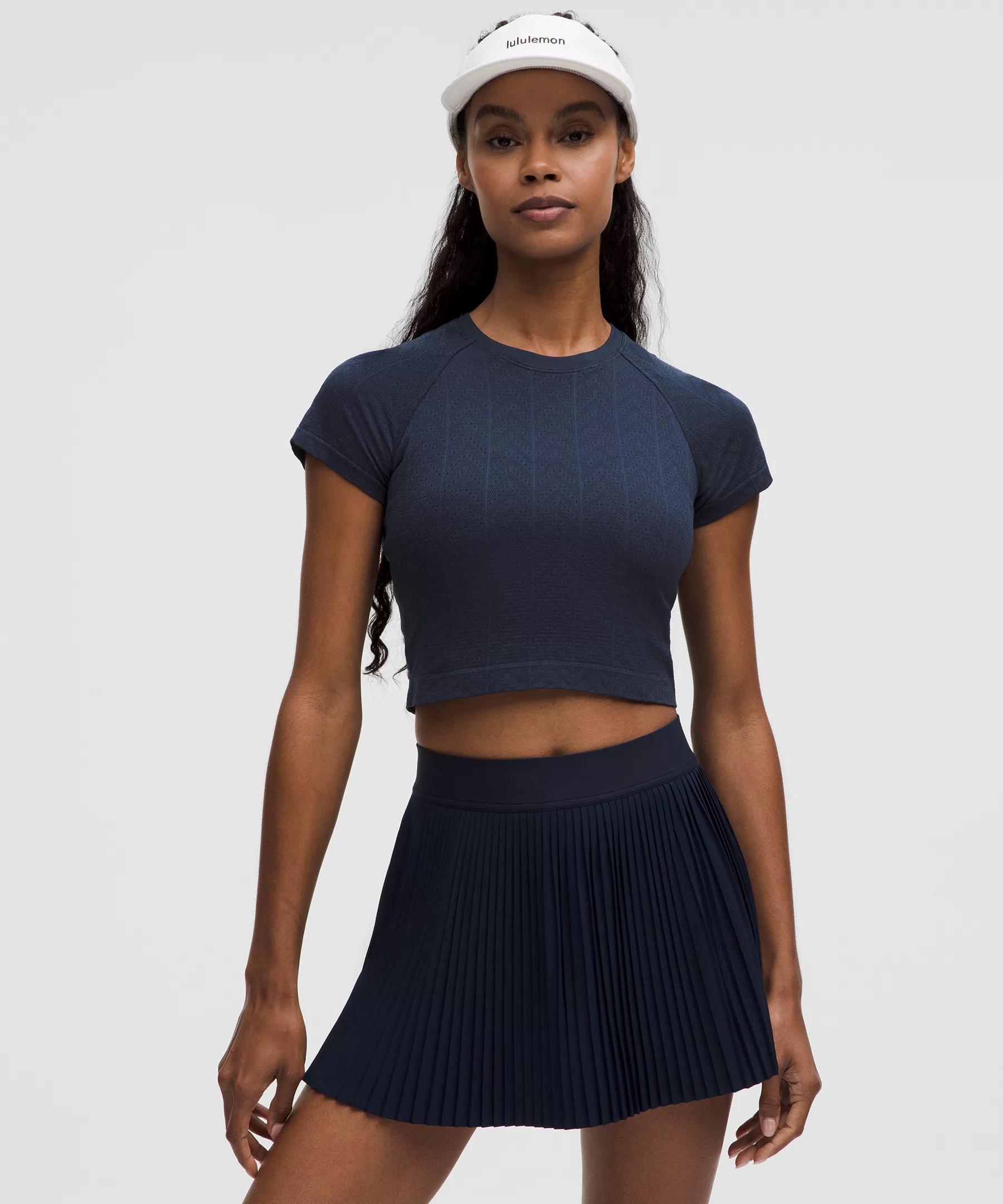 Swiftly Pointelle Cropped Short-Sleeve Shirt Product Image