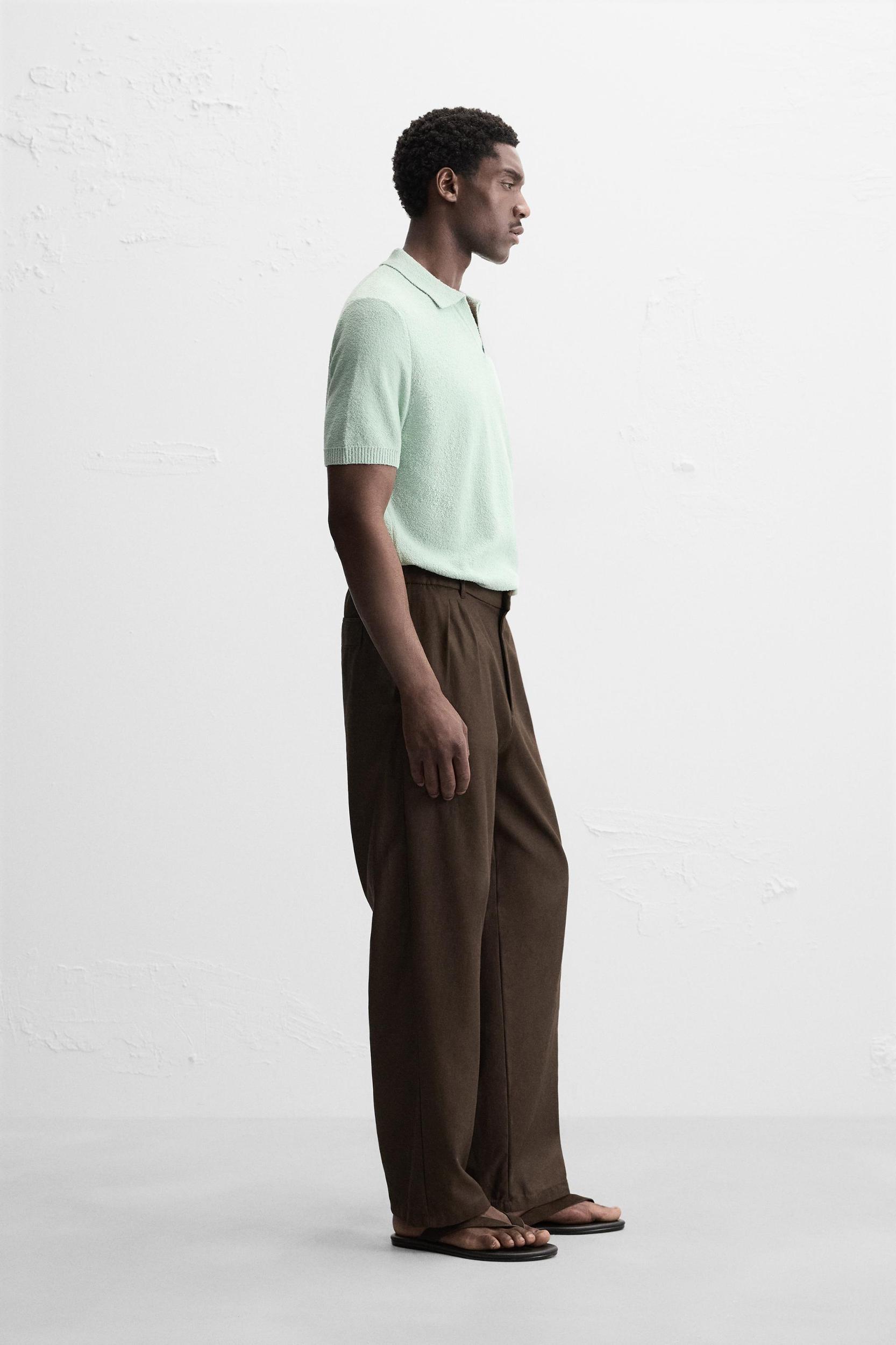 TEXTURED KNIT POLO SHIRT Product Image