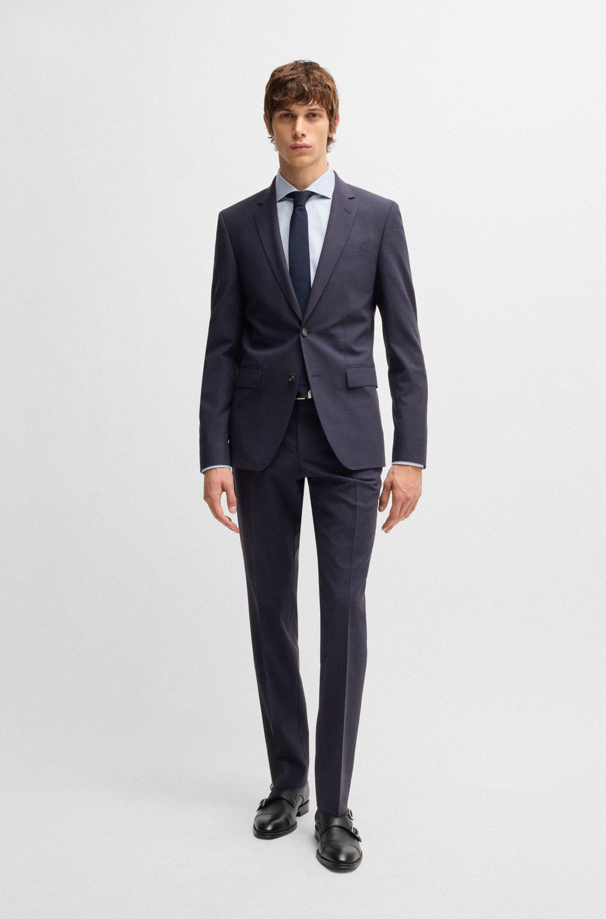 Slim-fit suit in micro-patterned stretch cloth Product Image