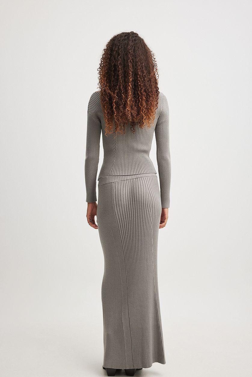 Ribbed Knitted Maxi Skirt Product Image