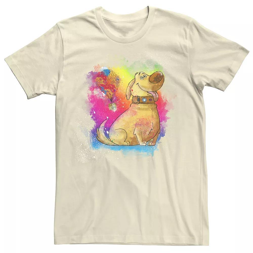 Disney / Pixar's Up Dug Men's Watercolor Rainbow Tee, Size: Medium, Natural Product Image