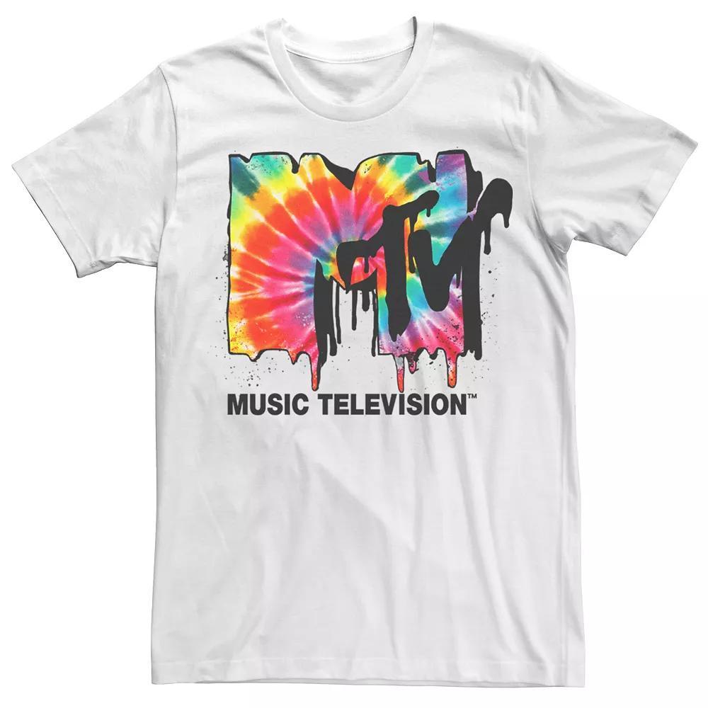 Men's MTV Drip Tie Dye Logo Tee, Size: XL, White Product Image