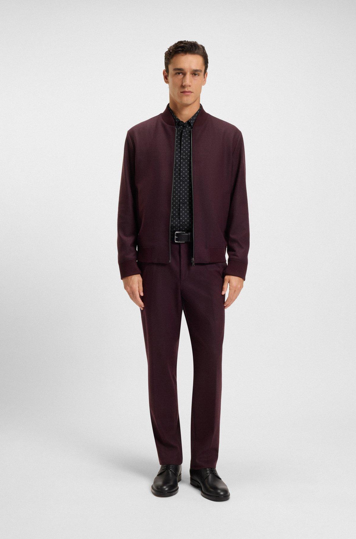 Slim-fit shirt in printed performance-stretch Italian fabric Product Image
