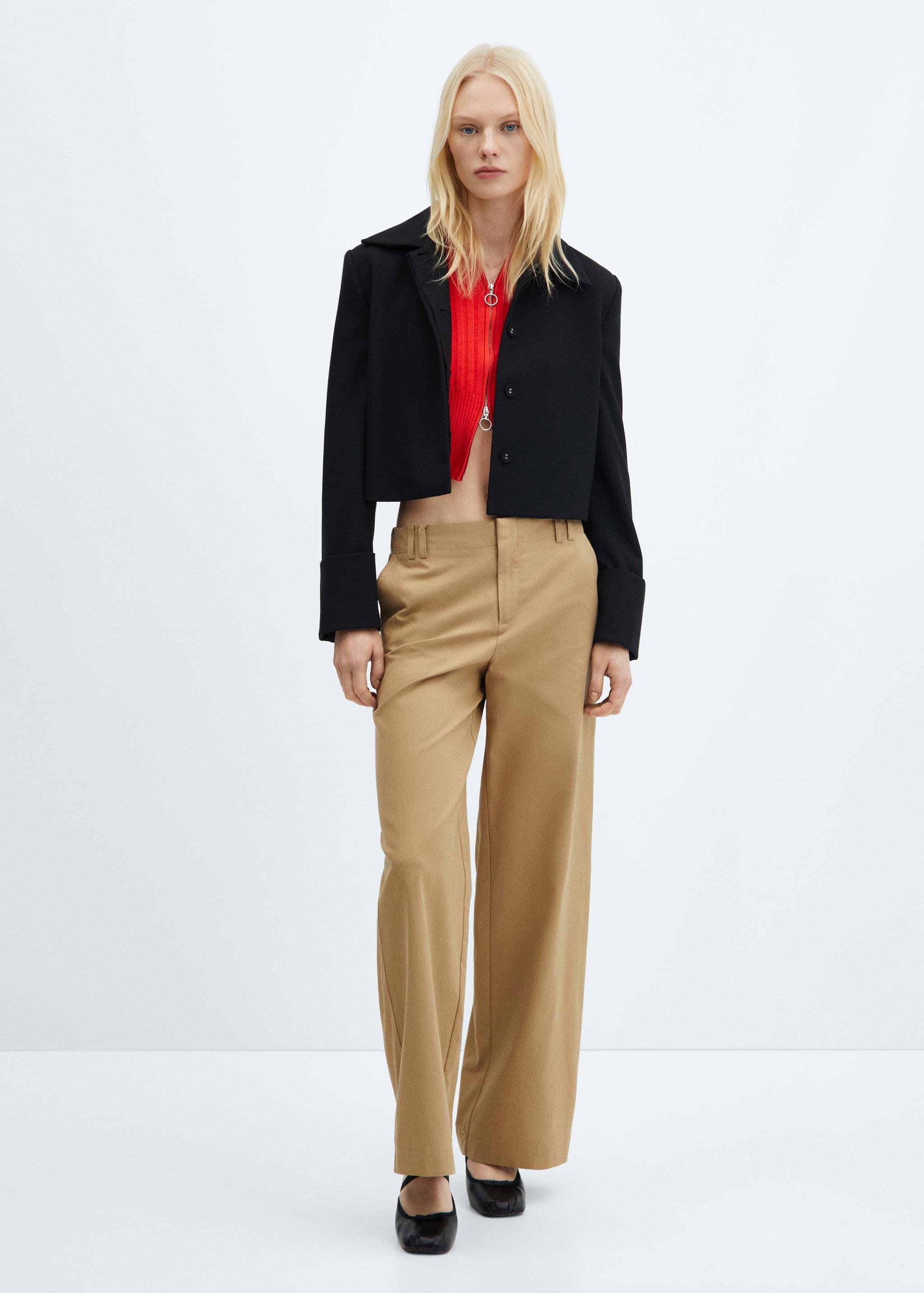 Wideleg lyocell trousers - Women | MANGO USA Product Image