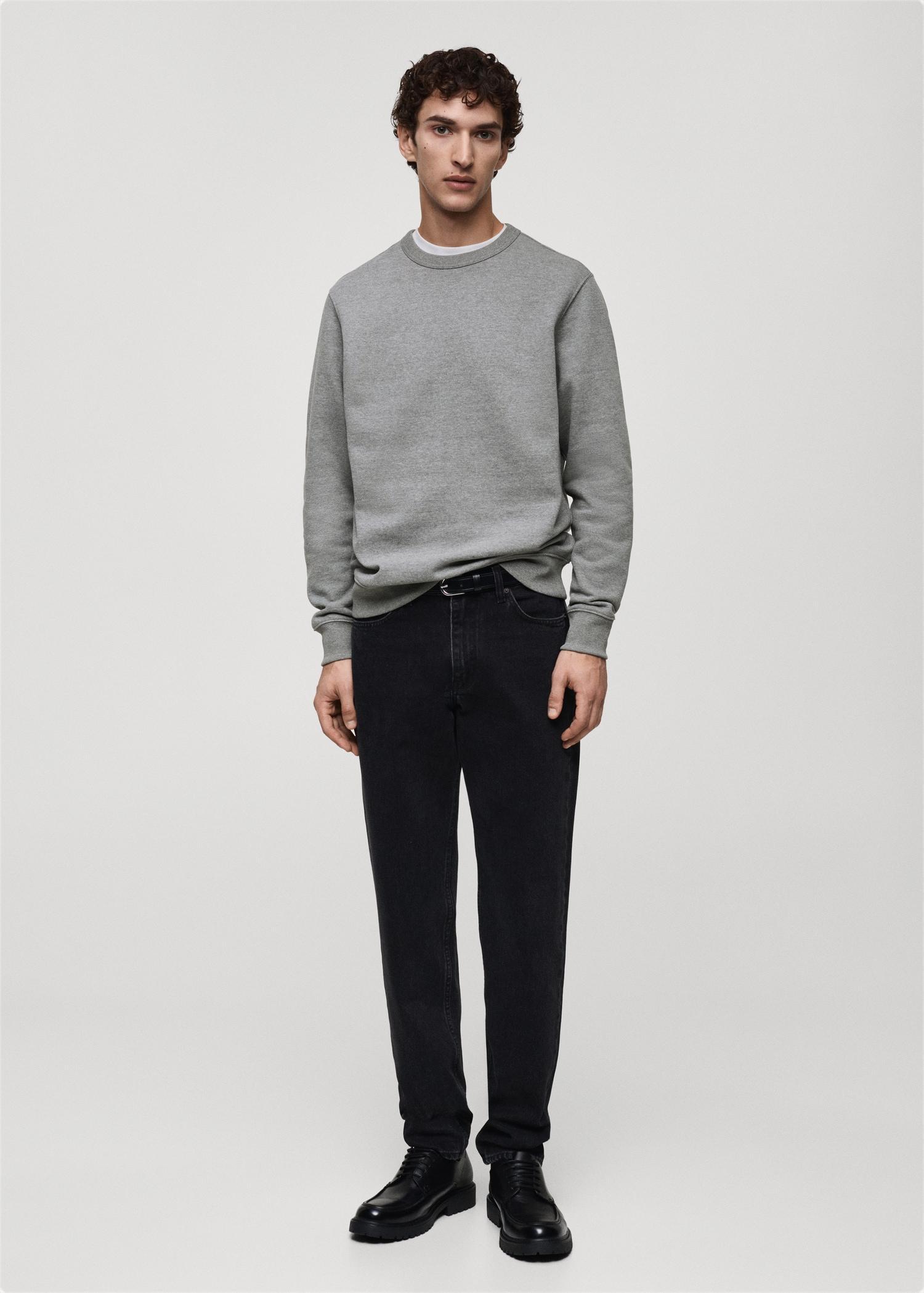 Regular-fit cotton sweatshirt - Men | MANGO USA Product Image