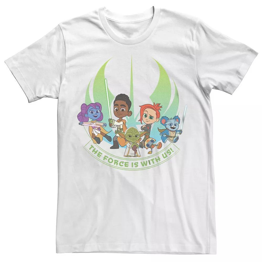 Big & Tall Star Wars: Young Jedi Adventures The Force is With Us Characters Graphic Tee, Men's, Size: 5XL, White Product Image