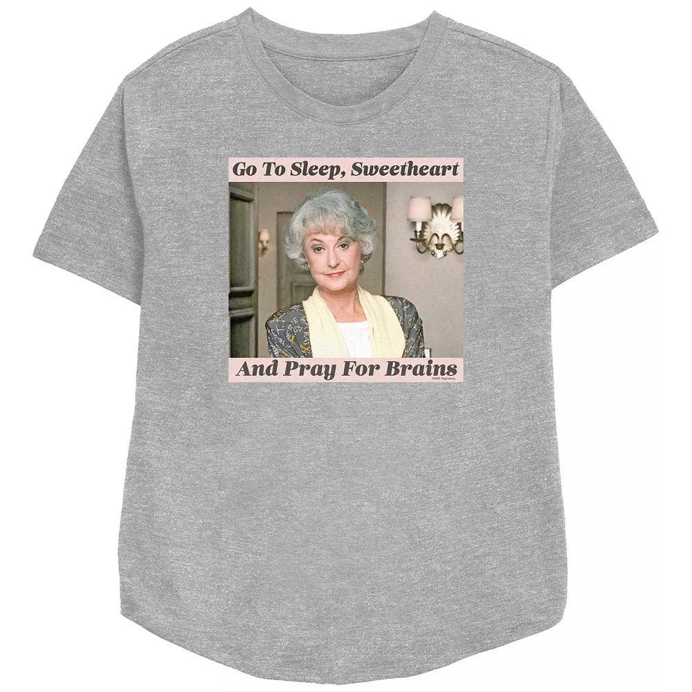 Women's The Golden Girls Dorothy Go To Sleep Sweetheart And Pray For Brains Relaxed Fit Graphic Tee, Size: XS, Athletic Grey Product Image