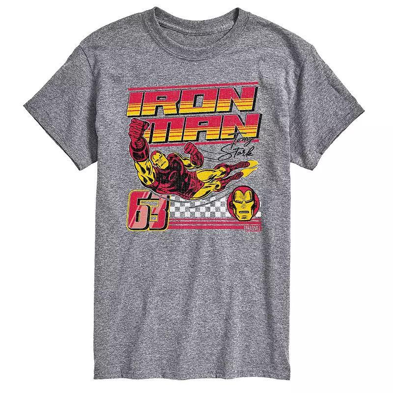 Big & Tall Marvel Iron Man Est. 63 Racing Graphic Tee, Mens Grey Gray Product Image