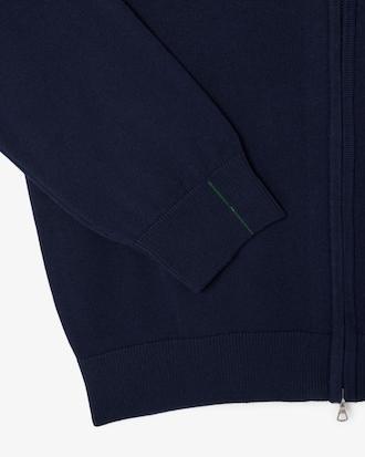 Zipped High Neck Cotton Sweater Product Image