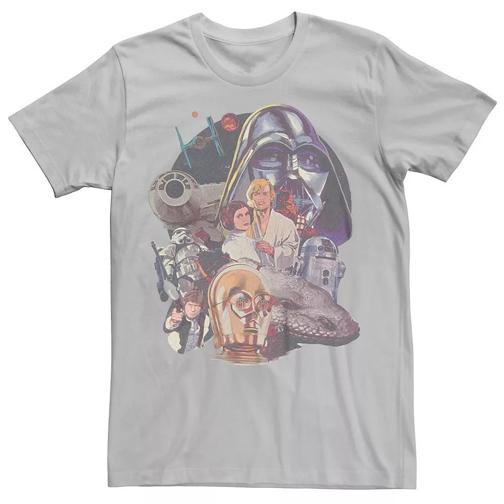 Men's Star Wars Retro Group Painting Graphic Tee, Size: Medium, Silver Product Image