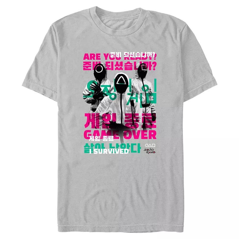 Men's Squid Game I Survived Game Over Graphic Tee, Size: XL, Silver Product Image