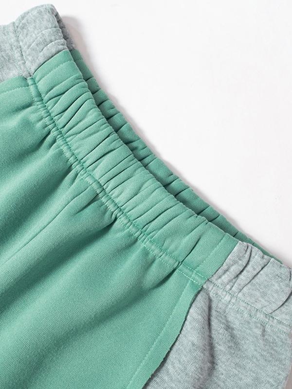 Contrast Color Splice Sweatpants Product Image