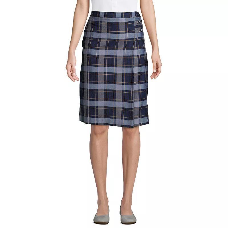 Women's Lands' End Plaid Below the Knee A-line Skirt, Size: 6, White Plaid Product Image