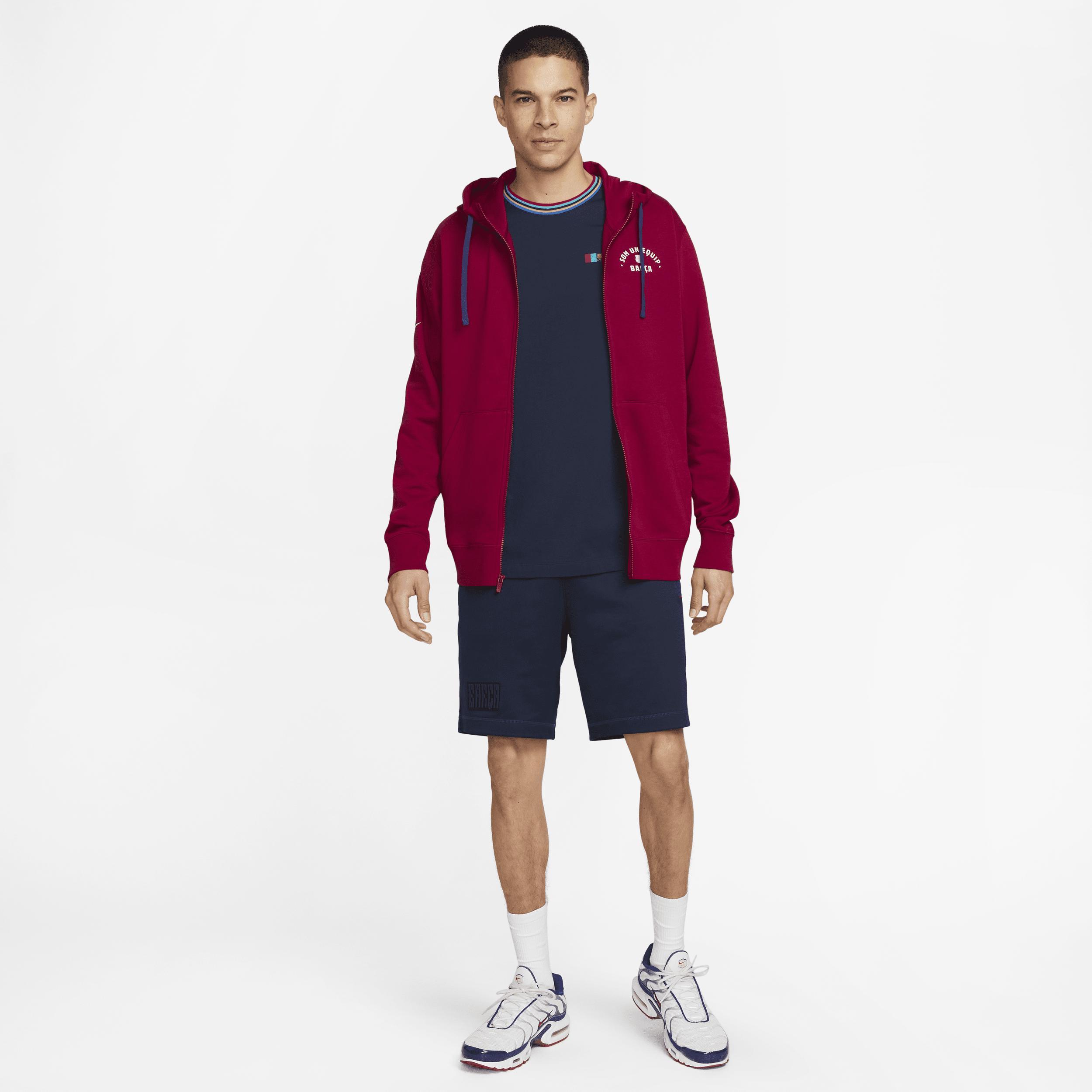 Men's Nike  Red Barcelona Club Fleece Full-Zip Hoodie, Size: 2XL, Bar Red Product Image