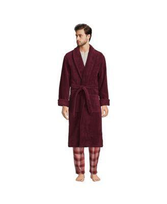 Big & Tall Lands' End Calf-Length Turkish Terry Robe, Men's, Size: Medium Tall, White Product Image
