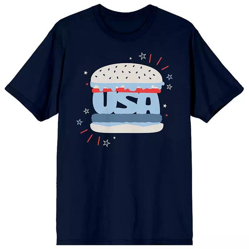 Men's Americana USA Hamburger Tee, Size: Medium, Blue Product Image