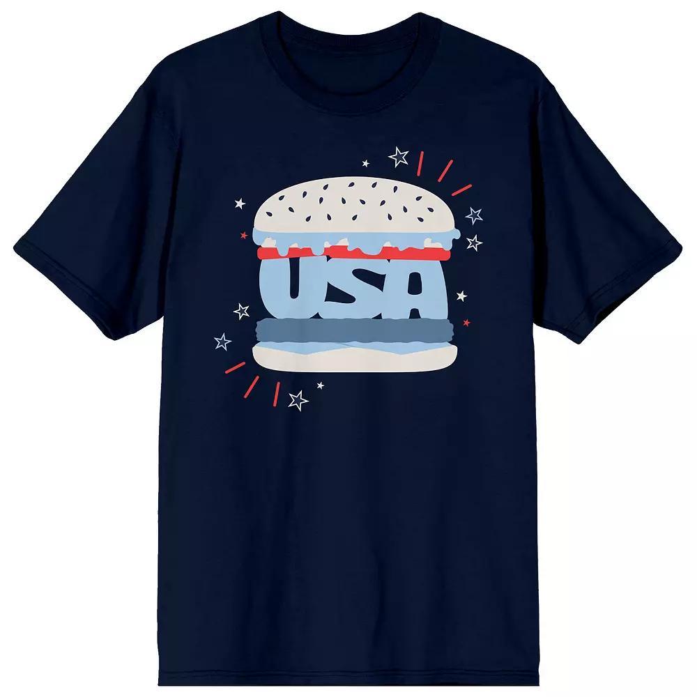 Men's Americana USA Hamburger Tee, Size: Medium, Blue Product Image