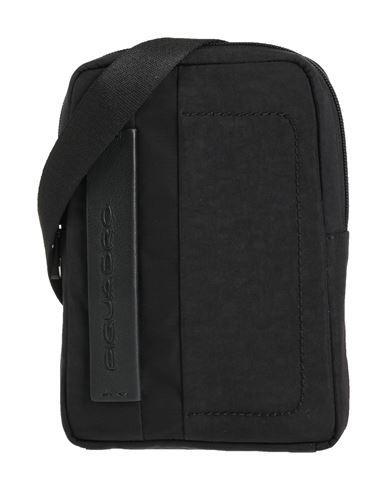 PIQUADRO Man Cross-body Bag Black Size - Cow Leather, Polyester, Cotton Product Image