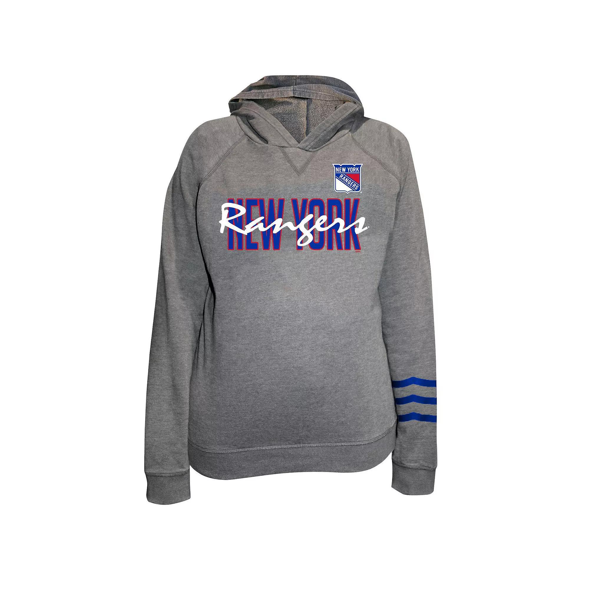 Women's Fanatics Charcoal New York Rangers Plus Size Lightweight Fleece Pullover Hoodie, Size: 1XL, Ran Charco Product Image