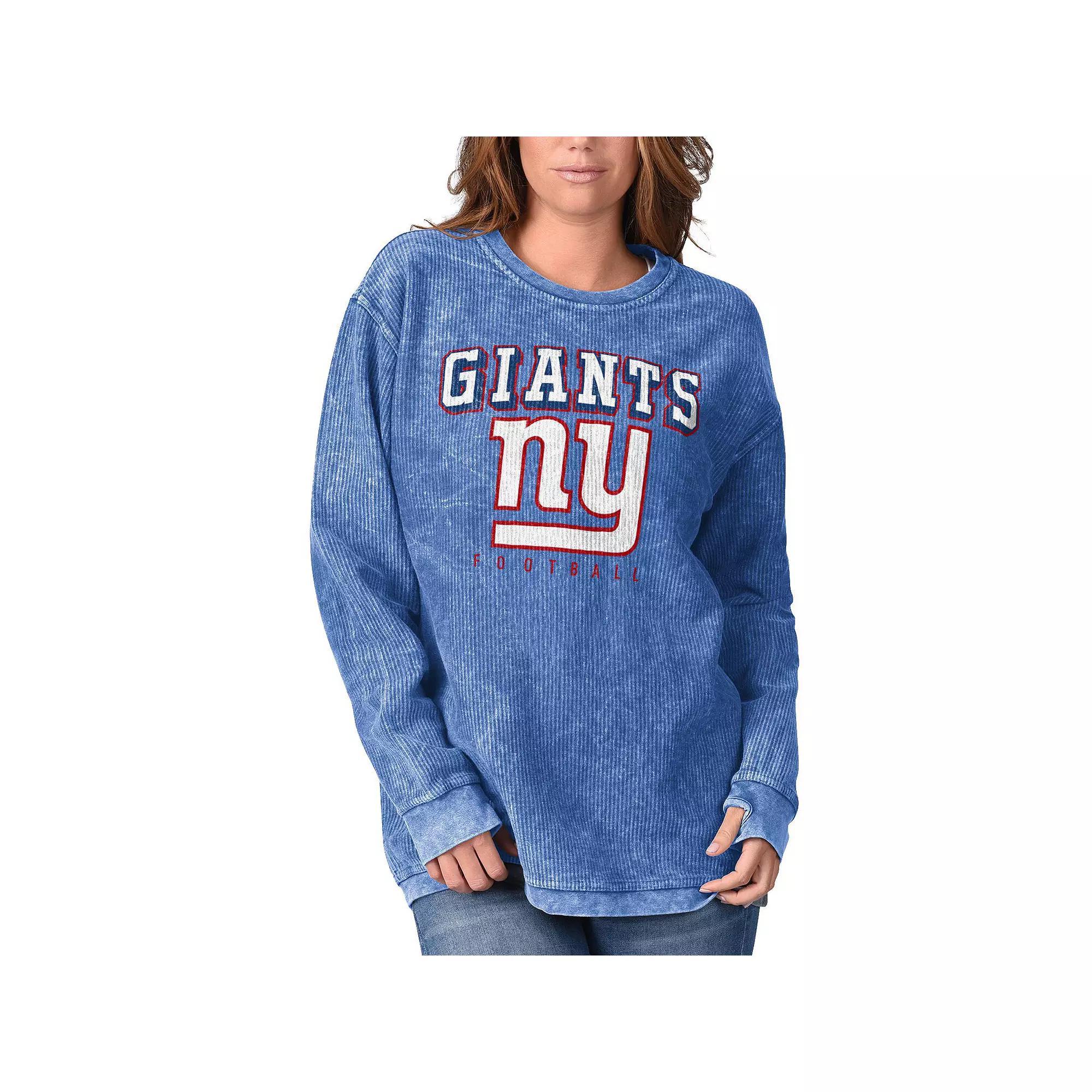 Women's G-III 4Her by Carl Banks Royal New York Giants Comfy Cord Pullover Sweatshirt, Size: XL, Blue Product Image