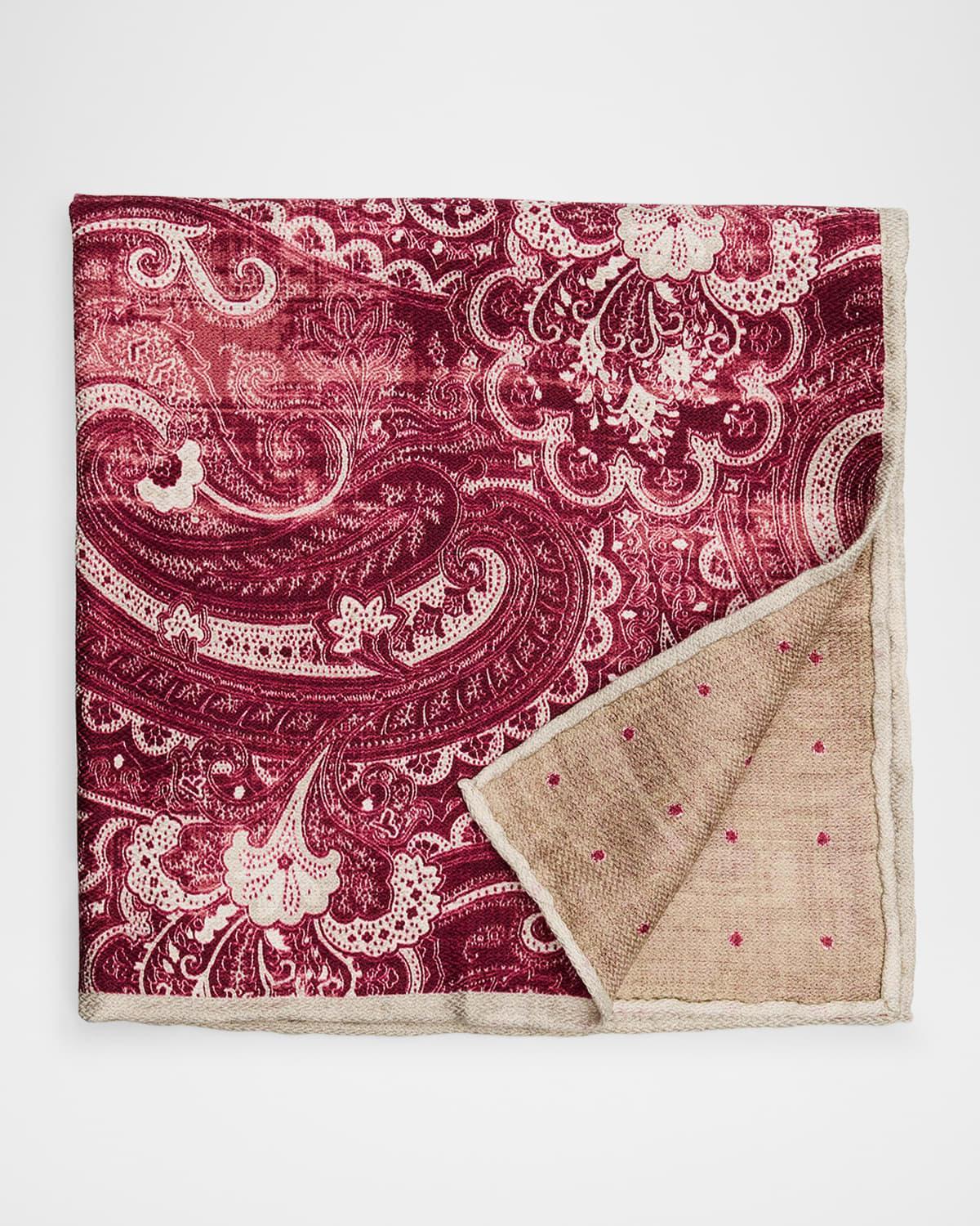 Mens Silk Paisley Pocket Square Product Image