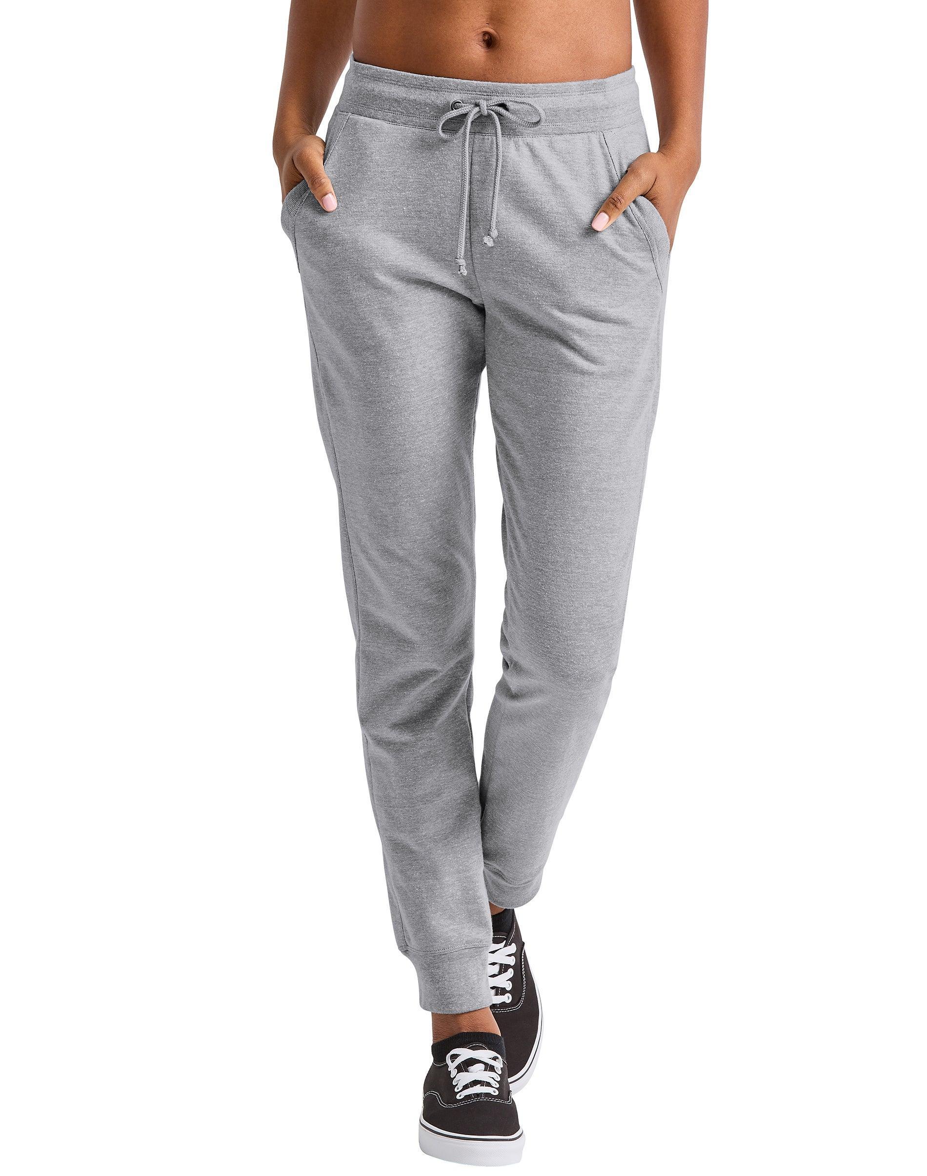 Womens Hanes French-Terry Joggers Navy Pe Grey Product Image