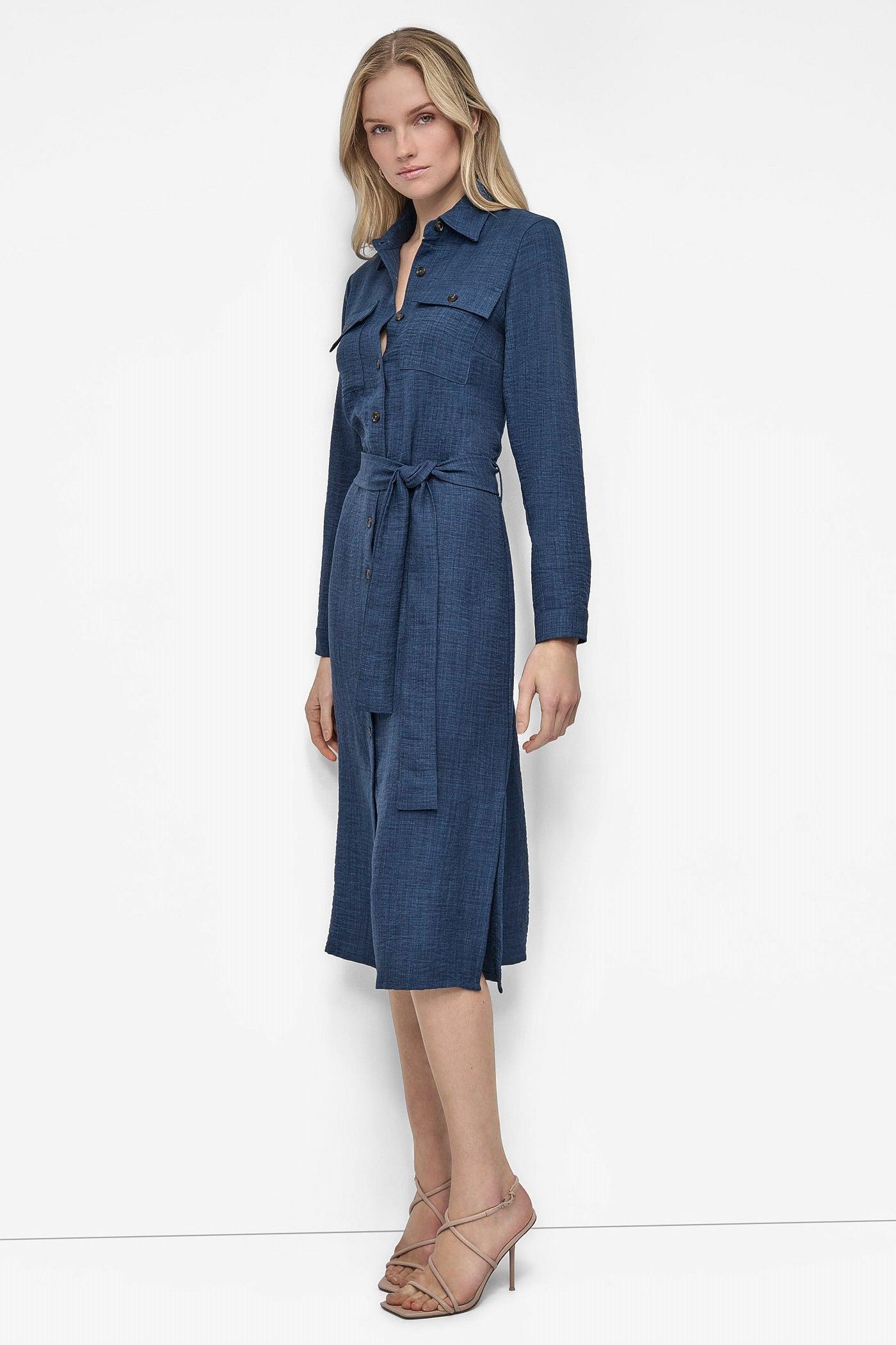 COLLARED BUTTON DRESS Product Image