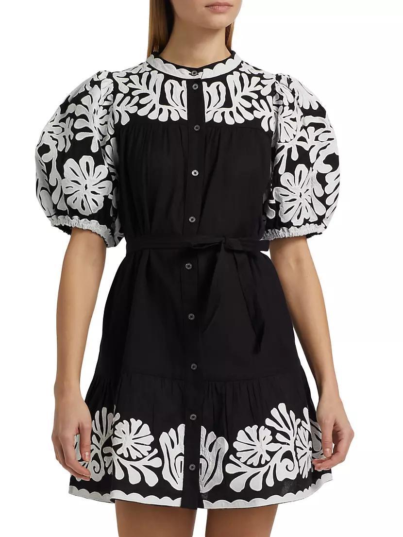 Agathe Appliqué Puff-Sleeve Minidress Product Image