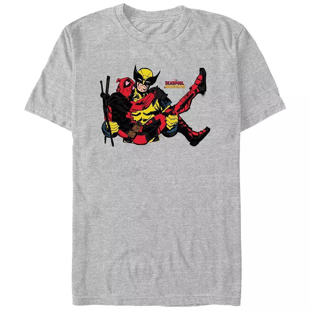 Men's Marvel Deadpool And Wolverine Rescuing Deadpool Graphic Tee, Size: Small, Athletic Grey Product Image